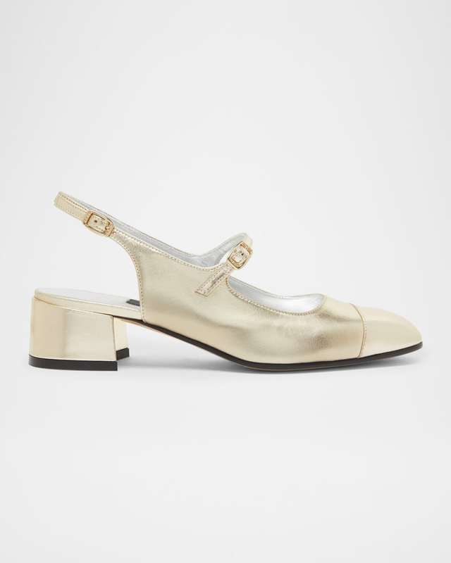 Ischia Metallic Mary Jane Ballerina Pumps